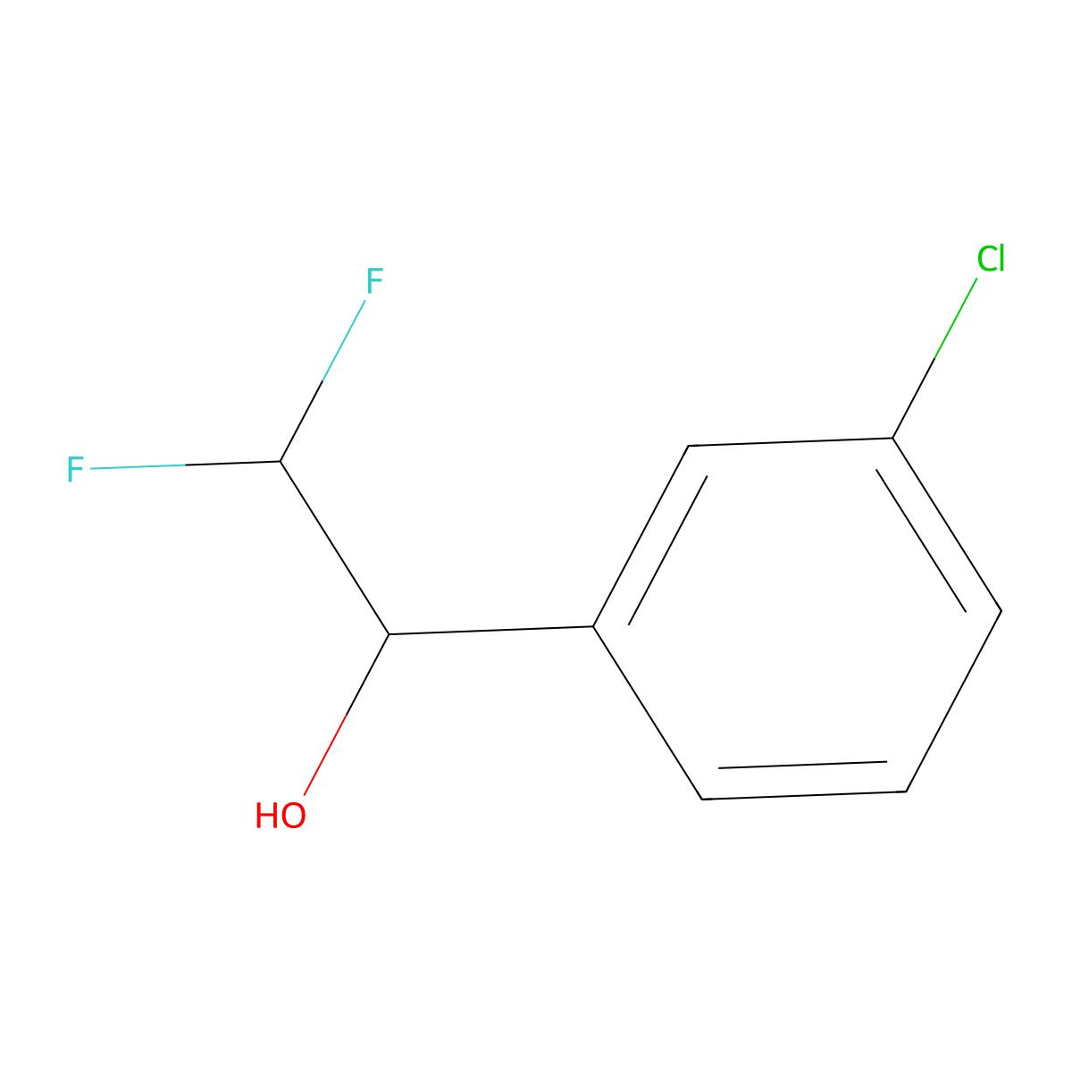 (1S)-1-(3-chlorophenyl)-2,2-difluoroethan-1-ol molecular structure, CAS 1821735-36-7