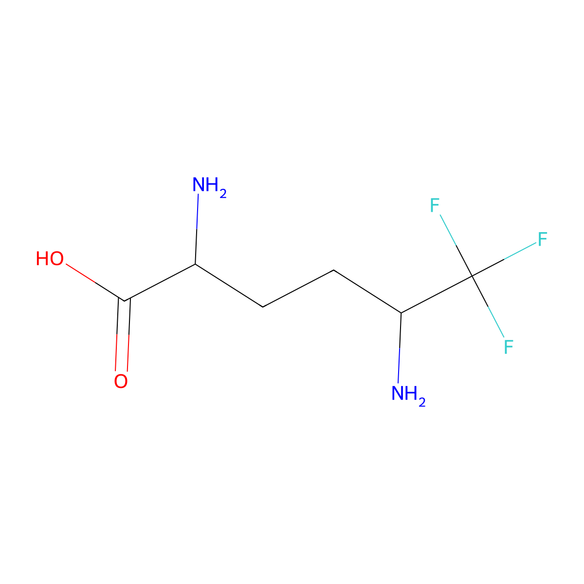 (2R,5R)-2,5-Diamino-6,6,6-trifluorohexanoic acid molecular structure, CAS 1821735-76-5