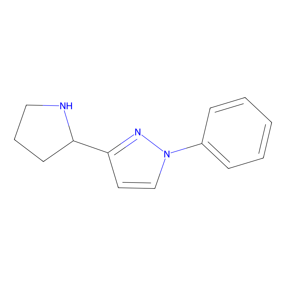(R)-1-Phenyl-3-(pyrrolidin-2-yl)-1H-pyrazole molecular structure, CAS 1821736-15-5