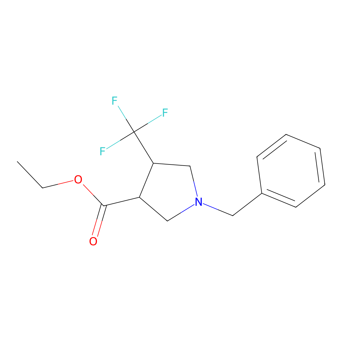 (3S,4S)-Ethyl 1-benzyl-4-(trifluoromethyl)pyrrolidine-3-carboxylate molecular structure, CAS 1821740-06-0