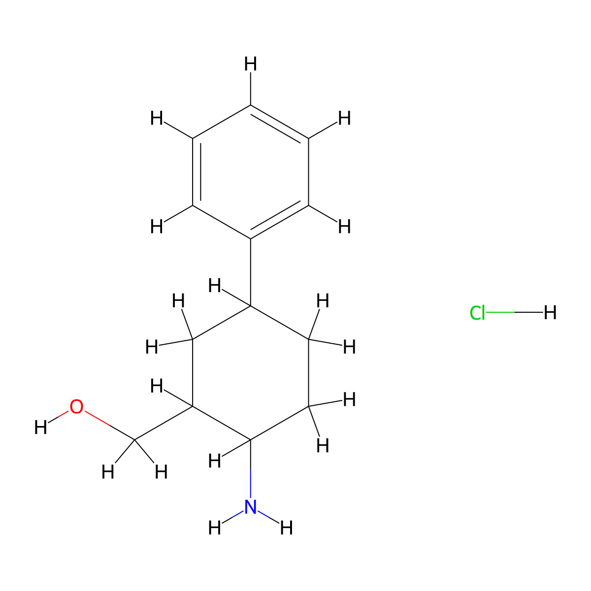 (2-Amino-5-phenylcyclohexyl)methanol--hydrogen chloride (1/1) molecular structure, CAS 1821742-64-6