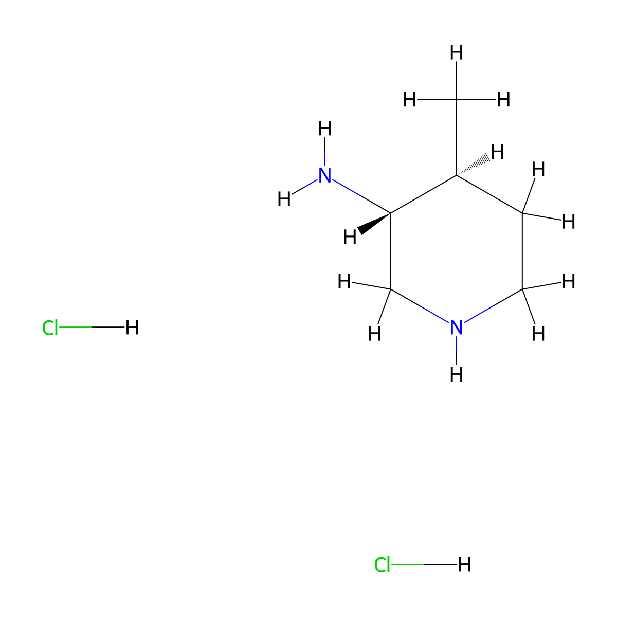(3R,4S)-4-methylpiperidin-3-amine dihydrochloride molecular structure, CAS 1821755-54-7