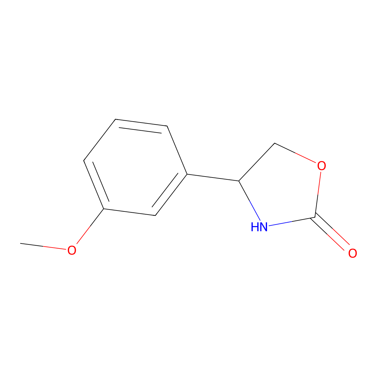2-Oxazolidinone, 4-(3-methoxyphenyl)-, (4S)- molecular structure, CAS 1821769-05-4