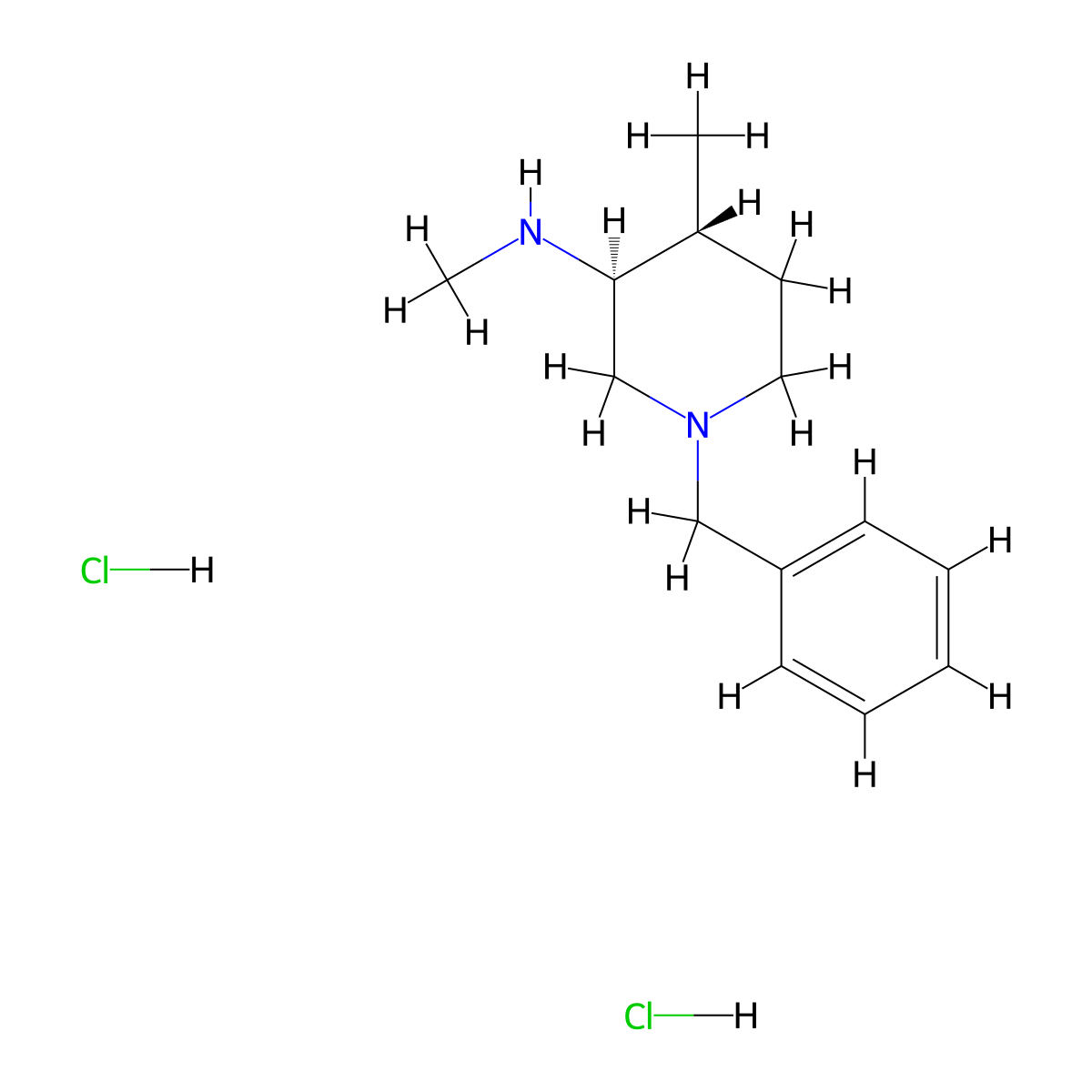 (3S,4R)-1-Benzyl-N,4-dimethylpiperidin-3-amine dihydrochloride molecular structure, CAS 1821769-41-8