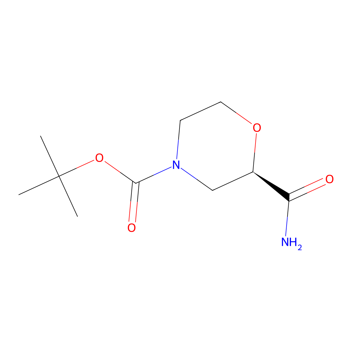 (R)-tert-Butyl 2-carbamoylmorpholine-4-carboxylate molecular structure, CAS 1821769-71-4