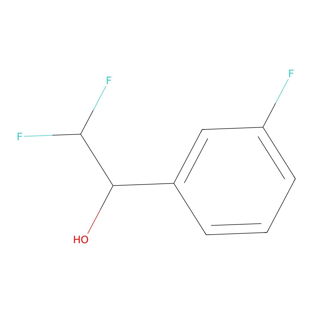 (1R)-2,2-difluoro-1-(3-fluorophenyl)ethan-1-ol molecular structure, CAS 1821769-98-5