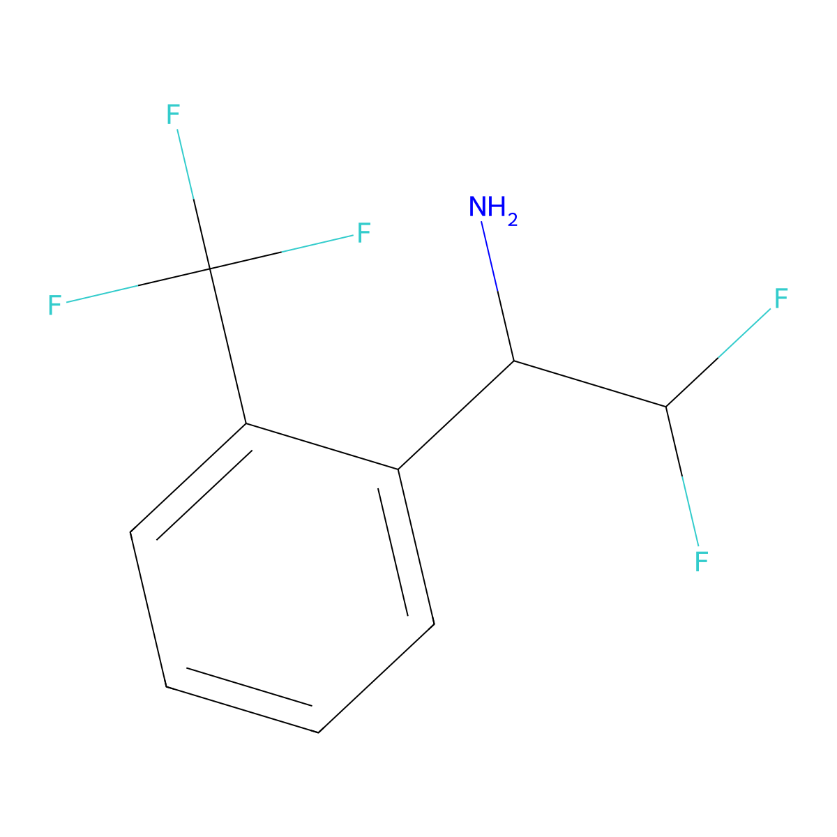 (1S)-2,2-difluoro-1-[2-(trifluoromethyl)phenyl]ethanamine molecular structure, CAS 1821770-24-4