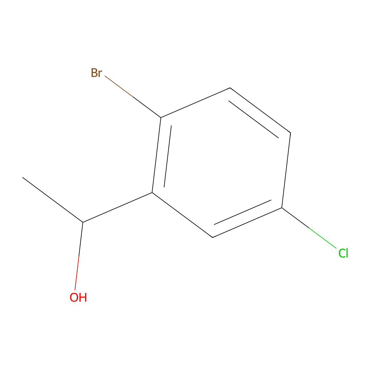 (1S)-1-(2-bromo-5-chlorophenyl)ethan-1-ol molecular structure, CAS 1821771-43-0