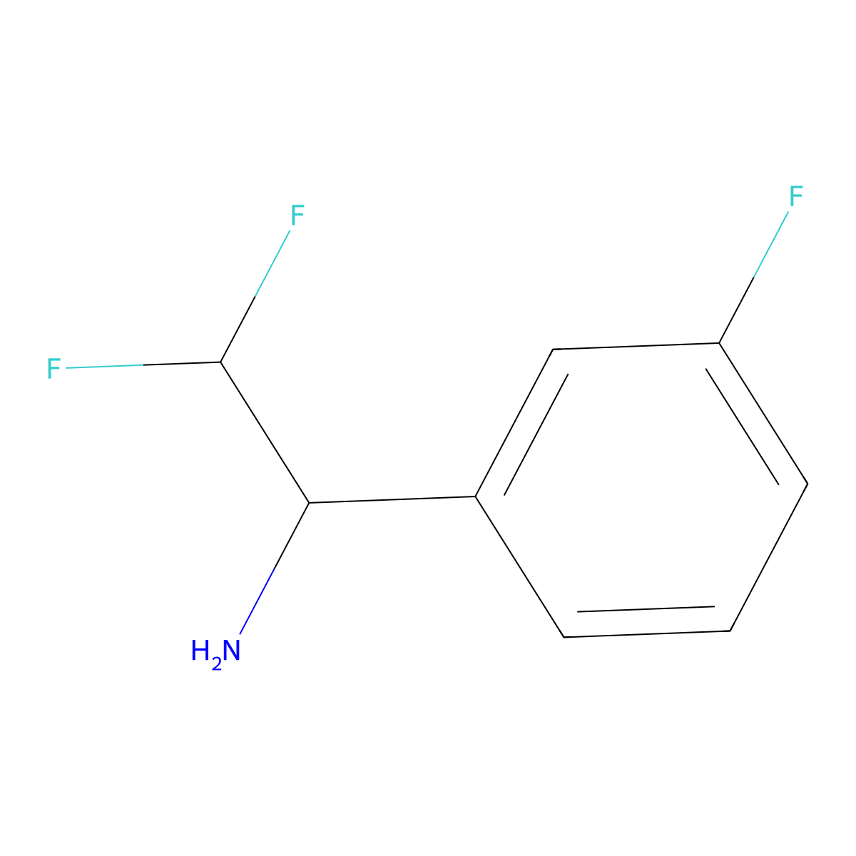 (S)-2,2-Difluoro-1-(3-fluorophenyl)ethan-1-amine molecular structure, CAS 1821774-07-5