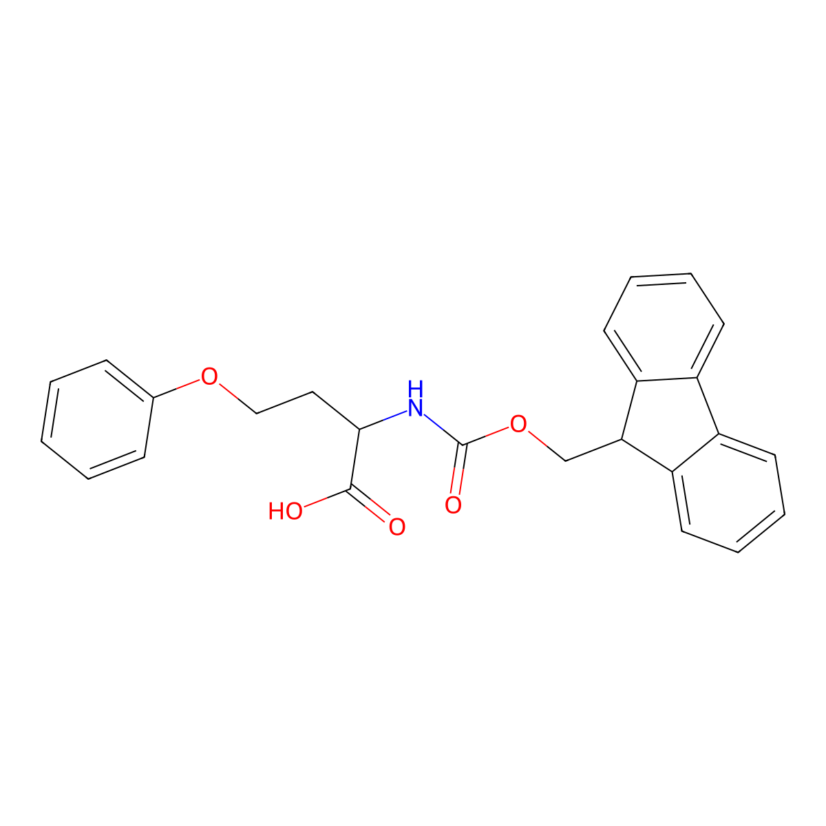 (2S)-2-{[(9H-fluoren-9-ylmethoxy)carbonyl]amino}-4-phenoxybutanoic acid molecular structure, CAS 1821774-68-8