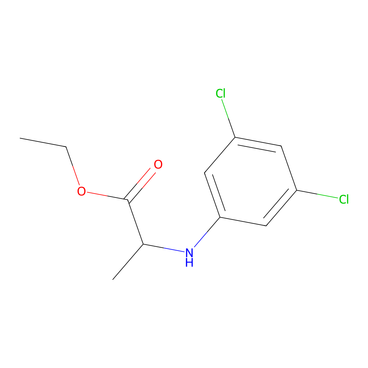 ethyl (2S)-2-((3,5-dichlorophenyl)amino)propanoate molecular structure, CAS 1821776-48-0