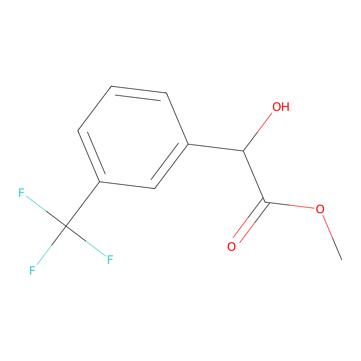 Benzeneacetic acid, alpha-hydroxy-3-(trifluoromethyl)-, methyl ester, (alphaS)- molecular structure, CAS 1821776-64-0