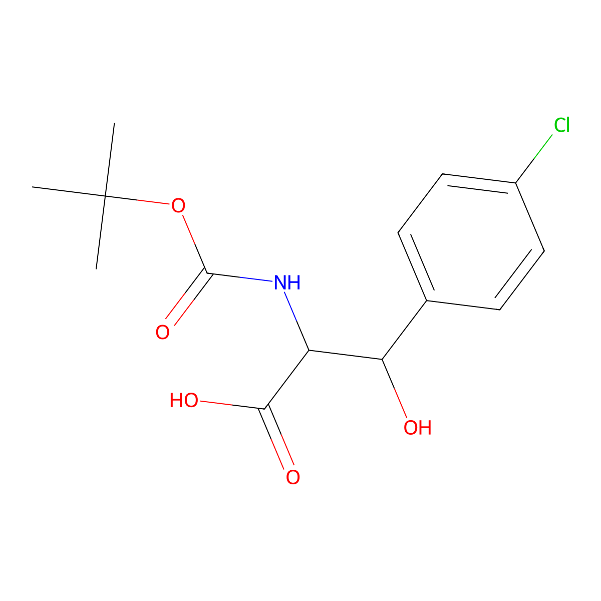 2-tert-Butoxycarbonylamino-3-(4-chloro-phenyl)-3-hydroxy-propionic acid molecular structure, CAS 1821777-01-8