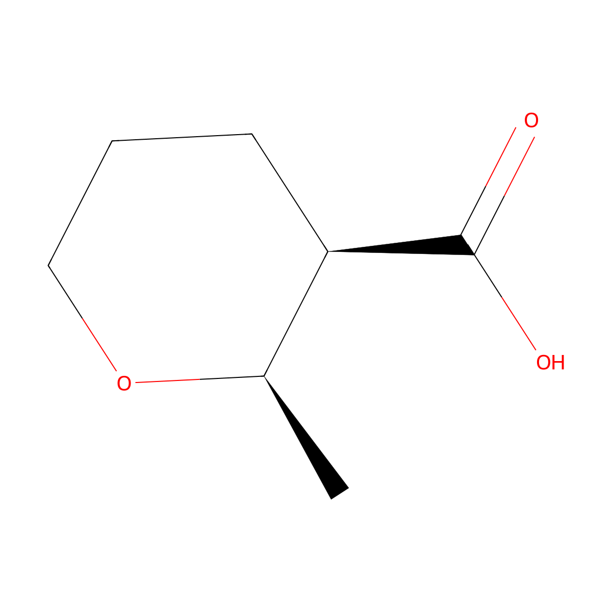 (2R,3R)-2-methyloxane-3-carboxylic acid molecular structure, CAS 1821777-09-6