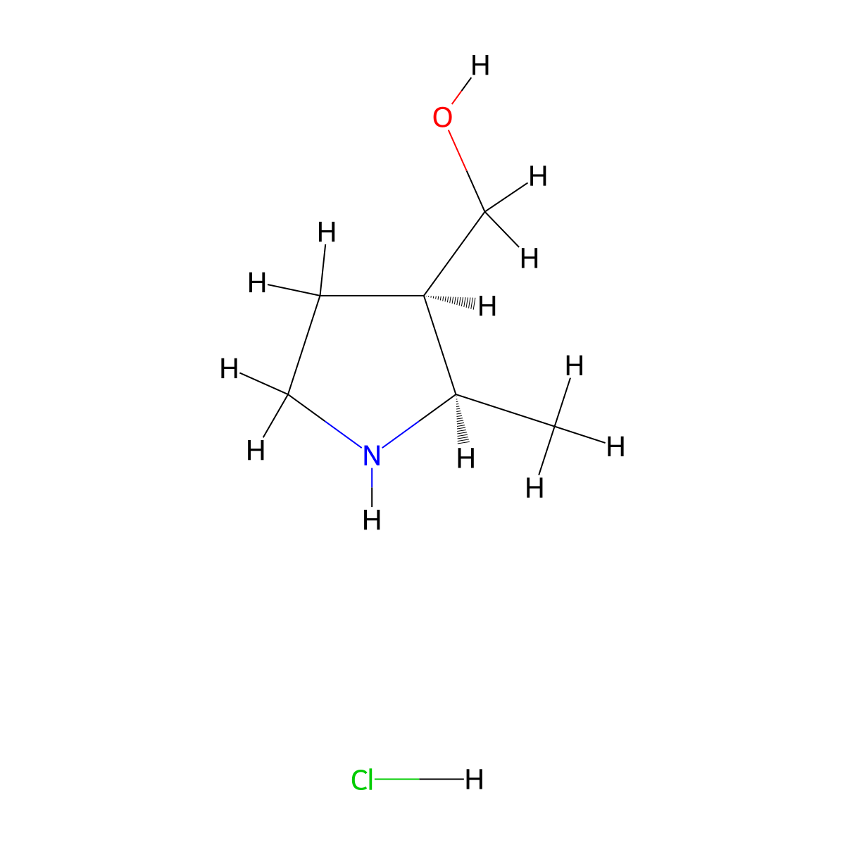 cis-(2-Methylpyrrolidin-3-yl)methanol hydrochloride molecular structure, CAS 1821783-96-3