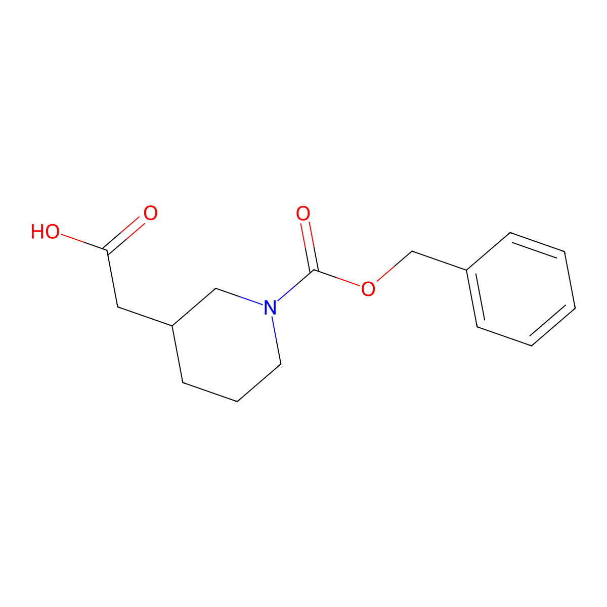 (R)-2-(1-((Benzyloxy)carbonyl)piperidin-3-yl)acetic acid molecular structure, CAS 1821789-69-8