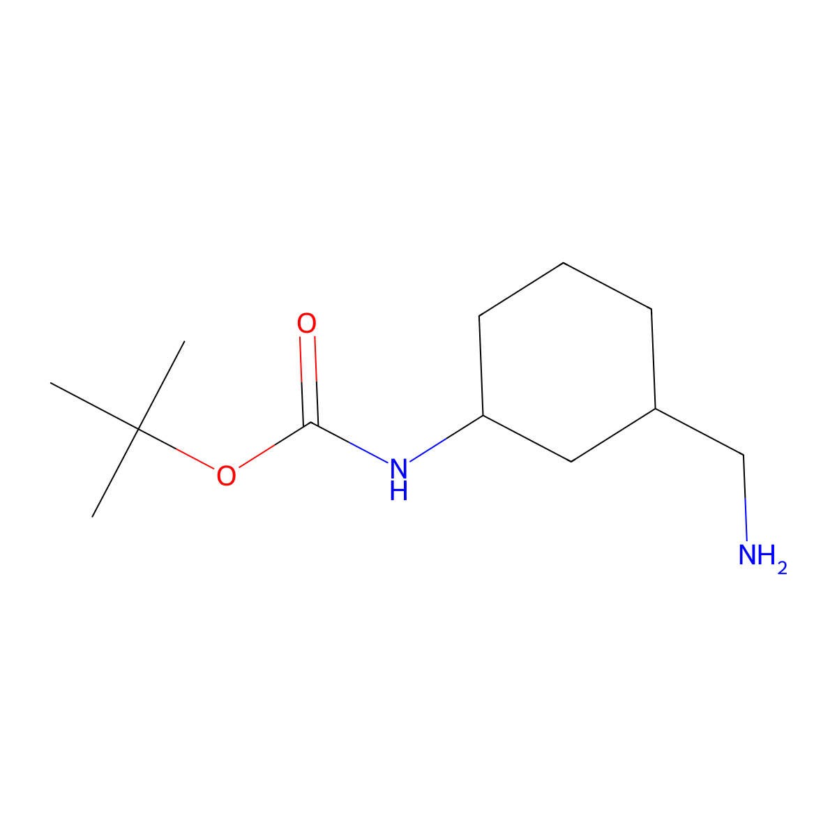 Tert-butyl [cis-3-(aminomethyl)cyclohexyl]carbamate molecular structure, CAS 1821791-21-2