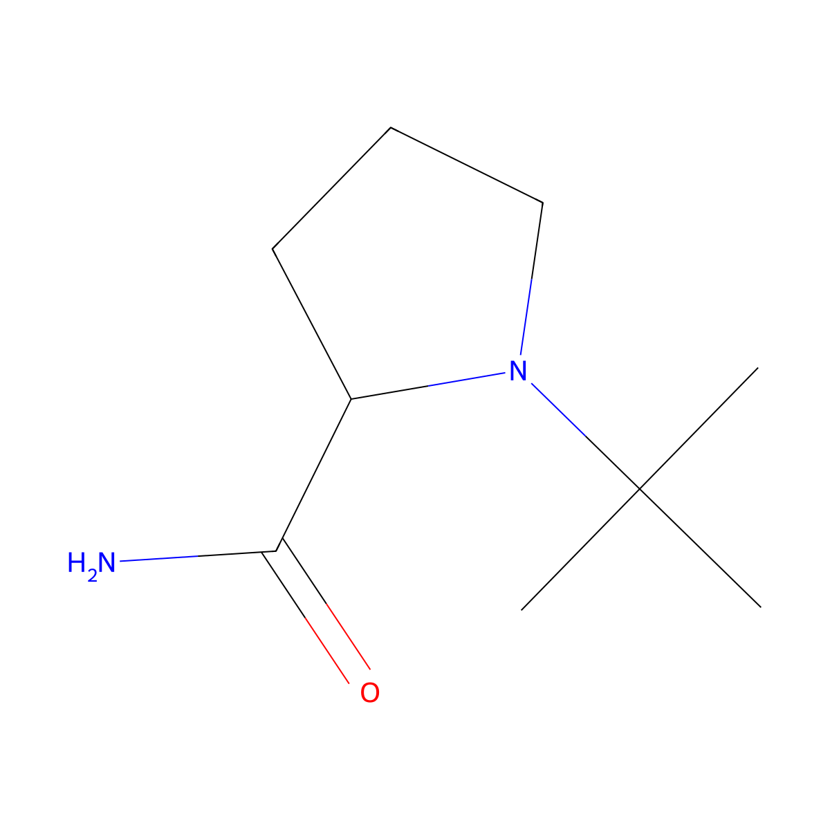 (S)-1-(tert-Butyl)pyrrolidine-2-carboxamide molecular structure, CAS 1821794-70-0