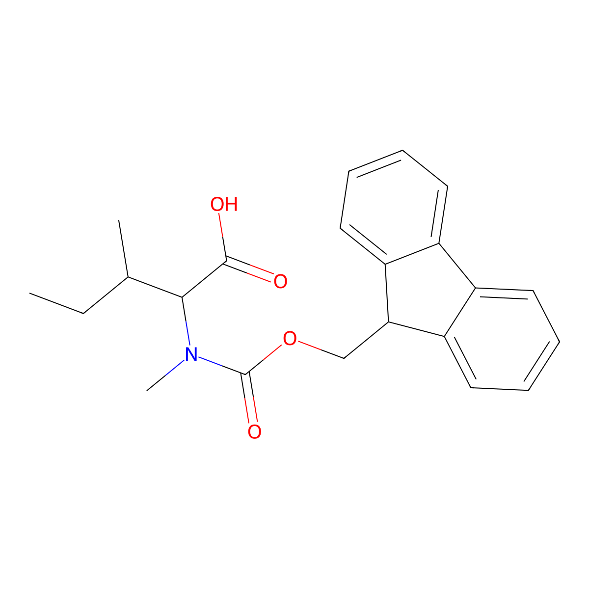 N-(((9H-Fluoren-9-yl)methoxy)carbonyl)-N-methyl-L-alloisoleucine molecular structure, CAS 1821797-58-3