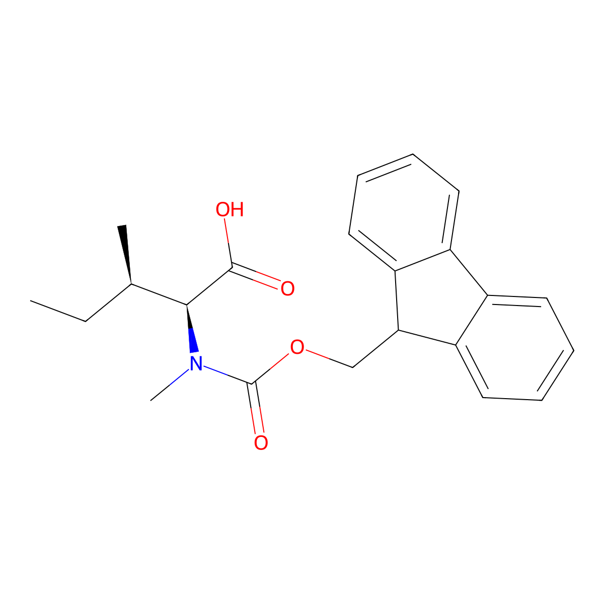 N-(((9H-Fluoren-9-yl)methoxy)carbonyl)-N-methyl-L-alloisoleucine molecular structure, CAS 1821797-58-3