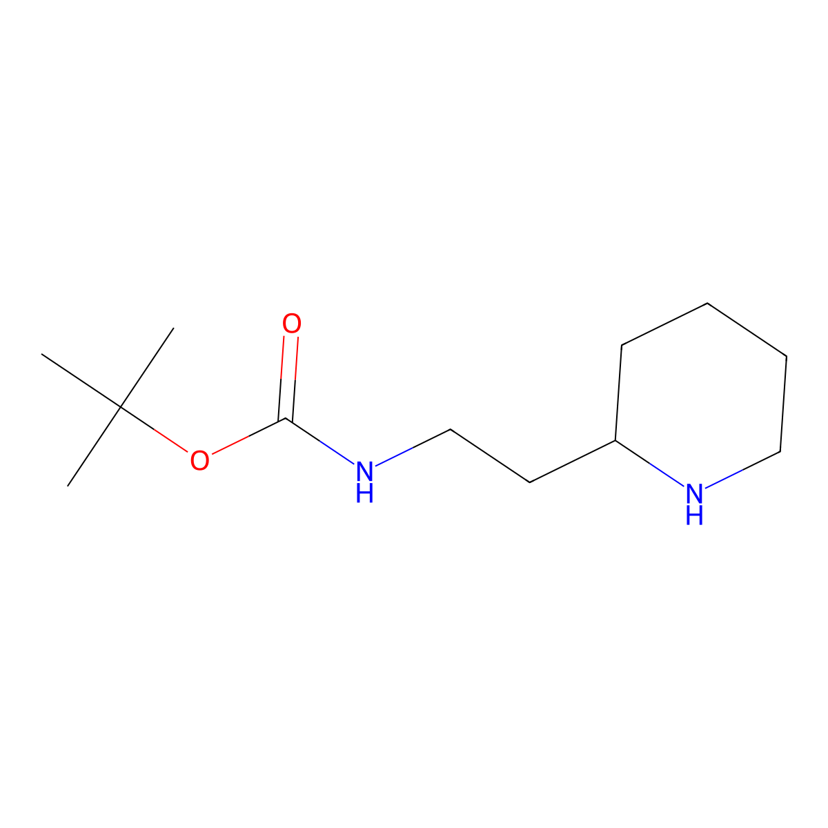 tert-butyl N-[2-[(2S)-piperidin-2-yl]ethyl]carbamate molecular structure, CAS 1821799-30-7