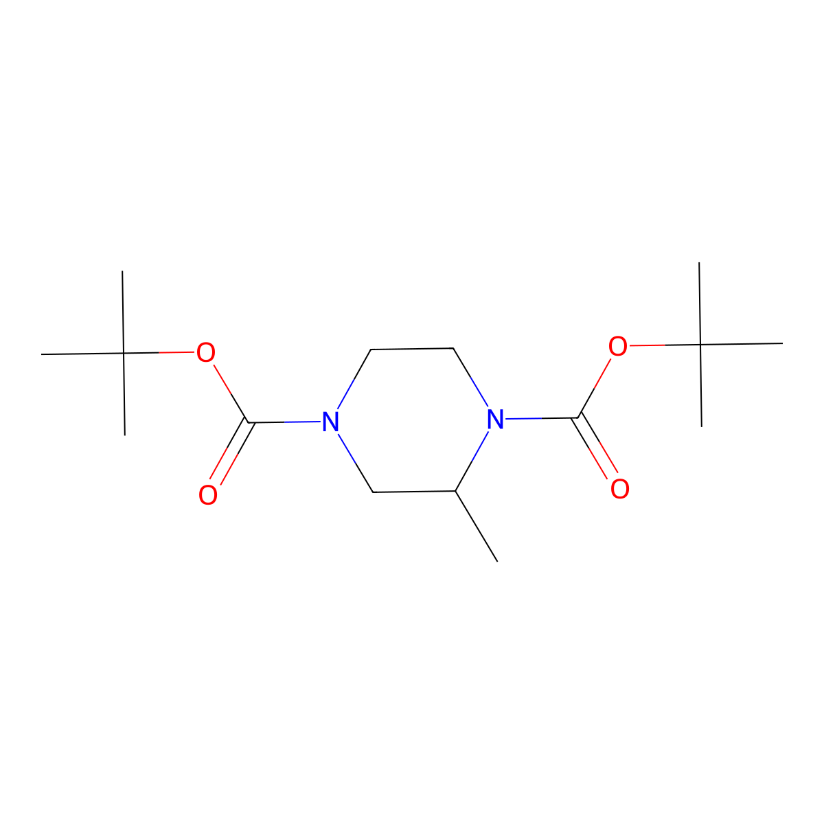(R)-Di-Tert-butyl 2-methylpiperazine-1,4-dicarboxylate molecular structure, CAS 1821804-11-8