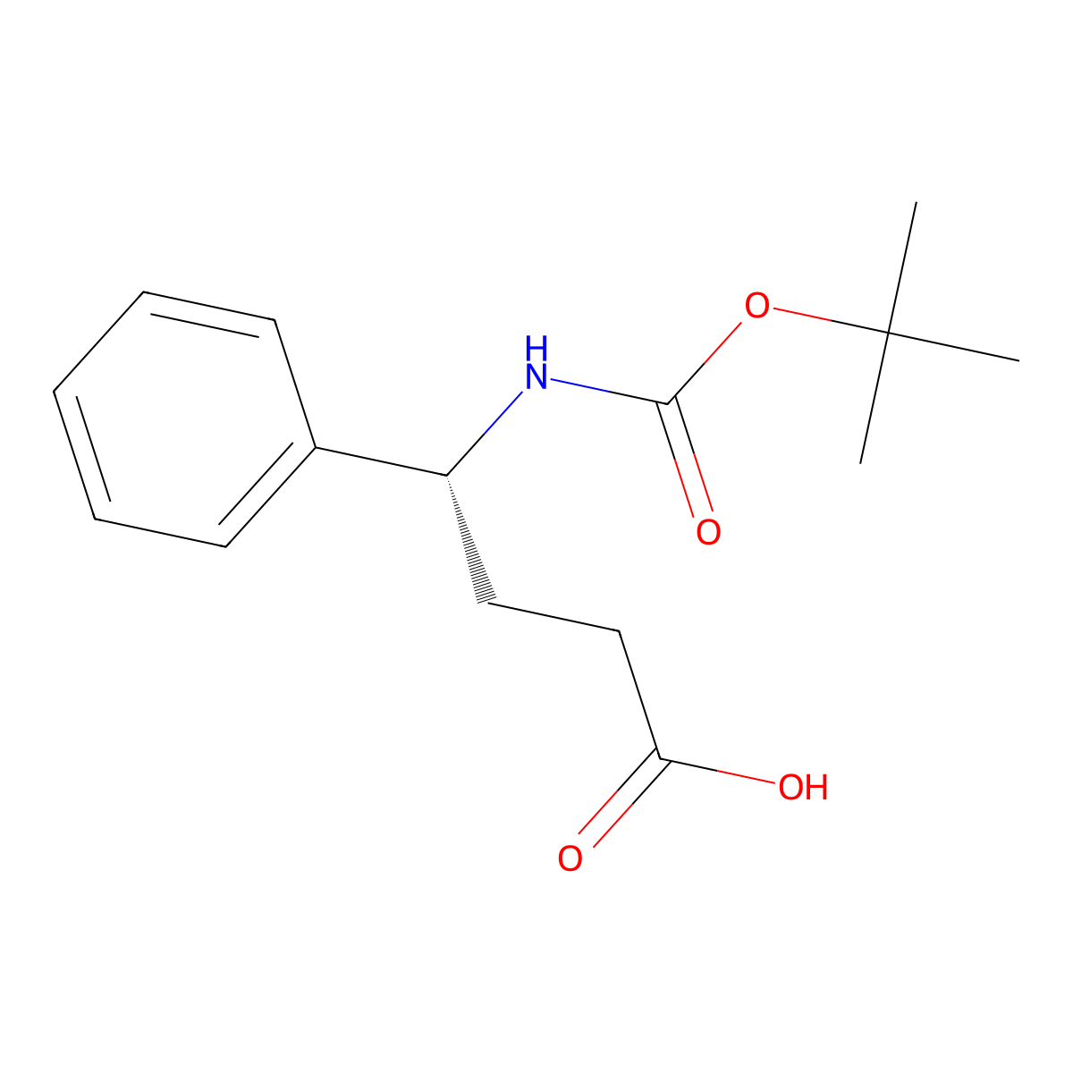 (R)-4-((tert-Butoxycarbonyl)amino)-4-phenylbutanoic acid molecular structure, CAS 1821805-21-3