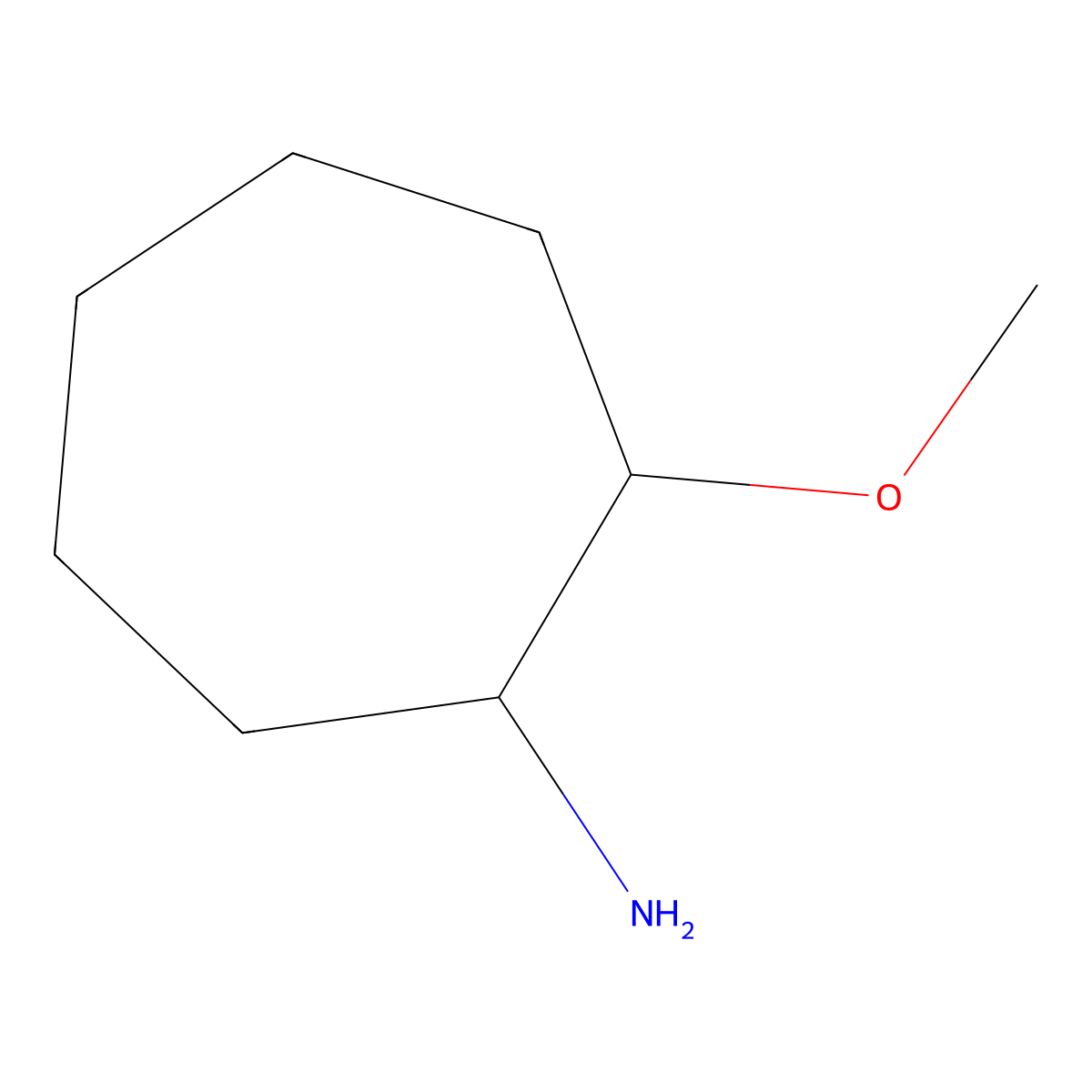 (1R,2R)-2-Methoxycycloheptan-1-amine molecular structure, CAS 1821807-90-2