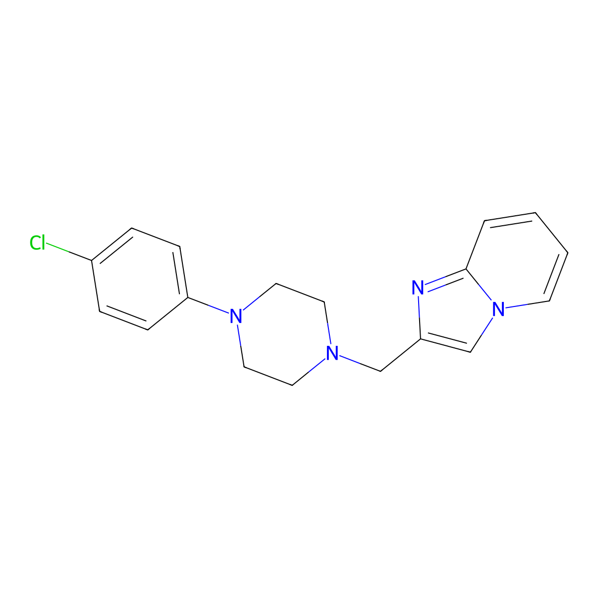 2-[[4-(4-Chlorophenyl)piperazin-1-yl]methyl]imidazo[1,2-a]pyridine molecular structure, CAS 182181-15-3