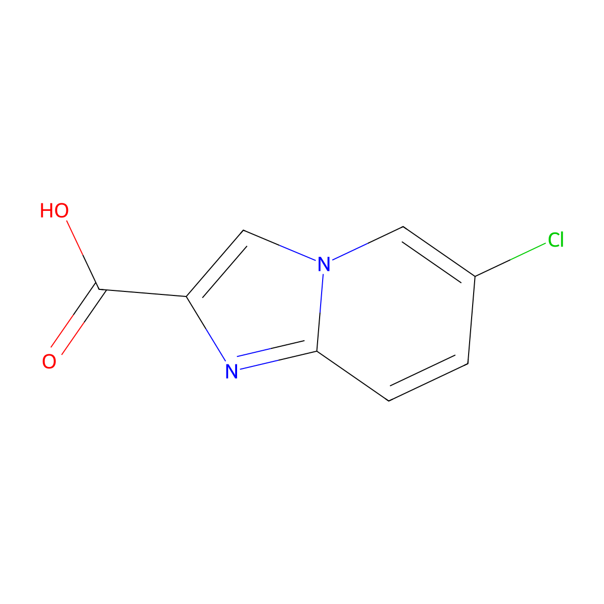 6-Chloroimidazo(1,2-a)pyridine-2-carboxylic acid molecular structure, CAS 182181-19-7