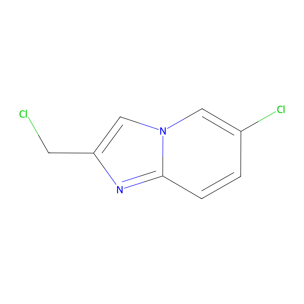 6-Chloro-2-(chloromethyl)imidazo[1,2-a]pyridine molecular structure, CAS 182181-25-5