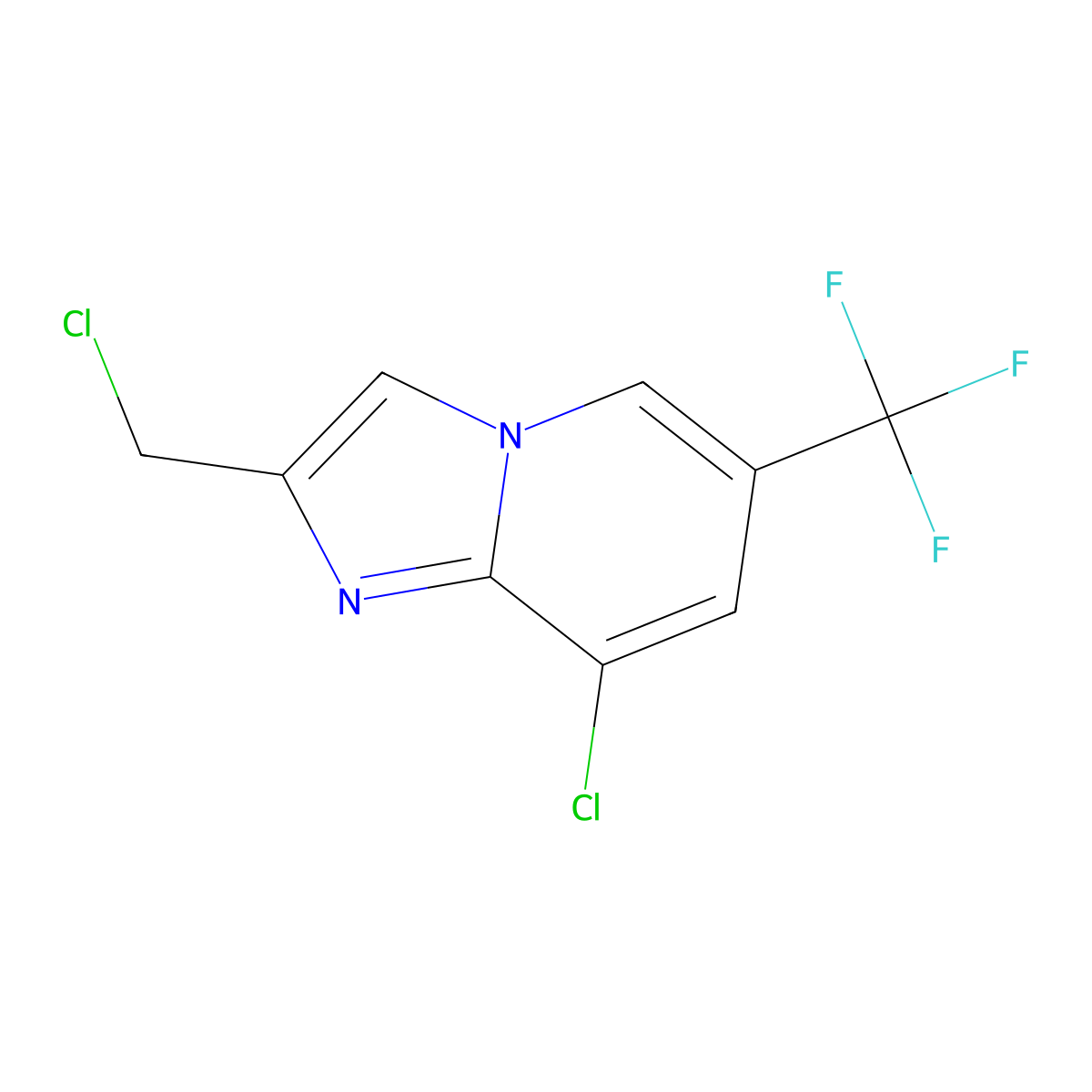 8-Chloro-2-(chloromethyl)-6-(trifluoromethyl)imidazo[1,2-a]pyridine molecular structure, CAS 182181-31-3