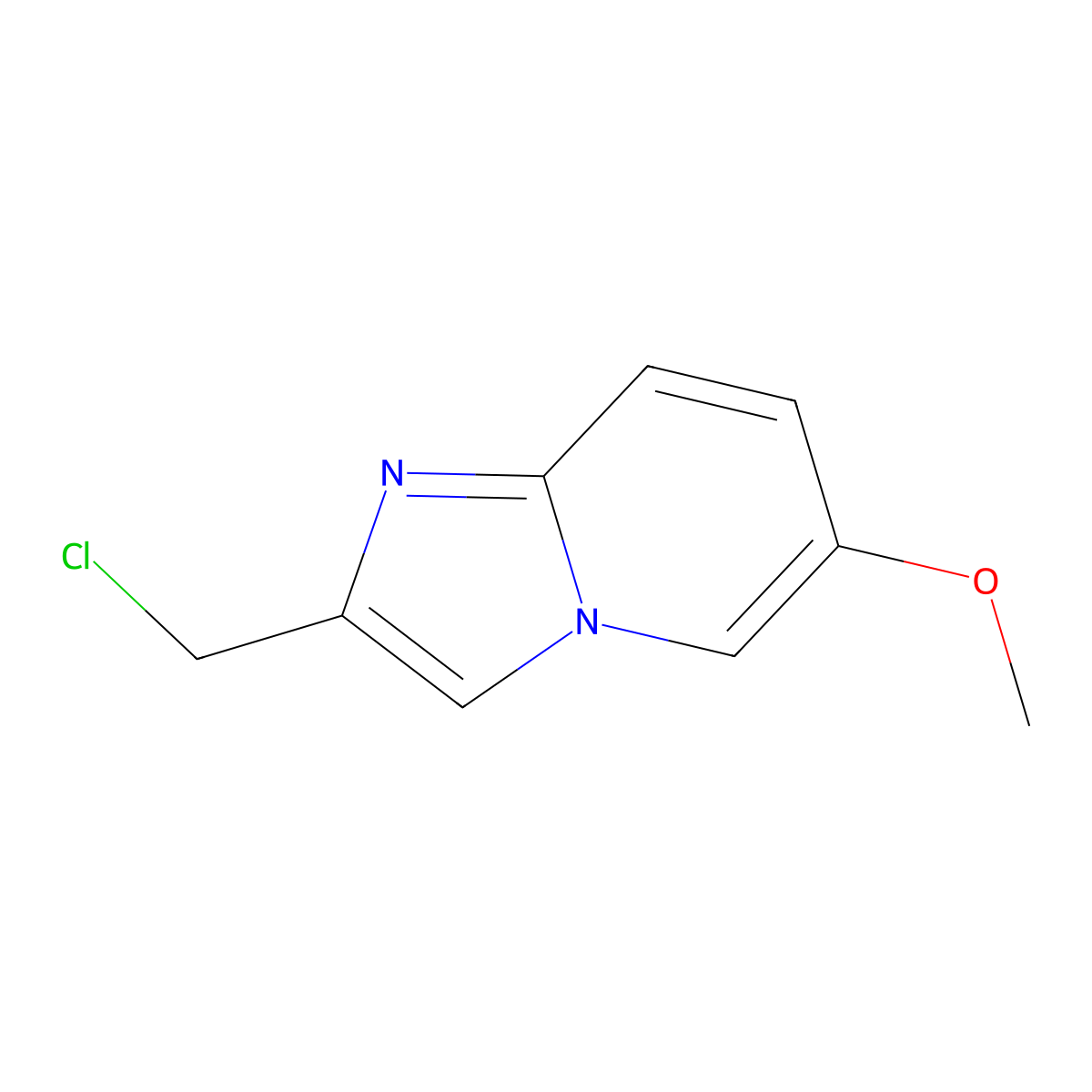 2-(Chloromethyl)-6-methoxyimidazo[1,2-a]pyridine molecular structure, CAS 182181-39-1