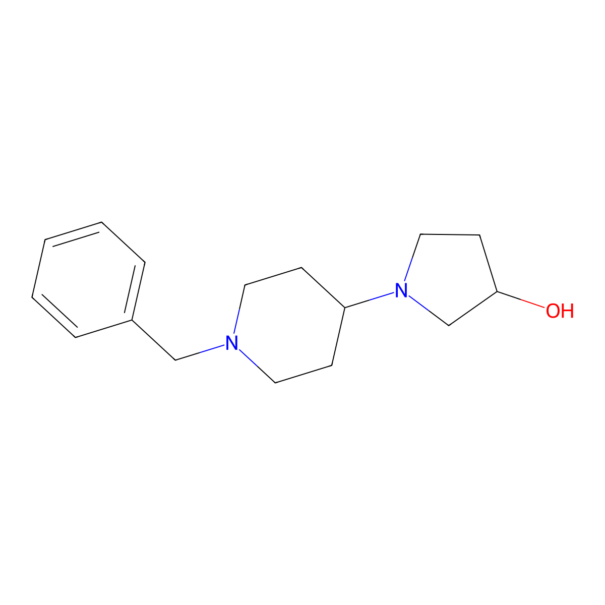 (S)-1-(1-benzylpiperidin-4-yl)pyrrolidin-3-ol molecular structure, CAS 1821811-85-1
