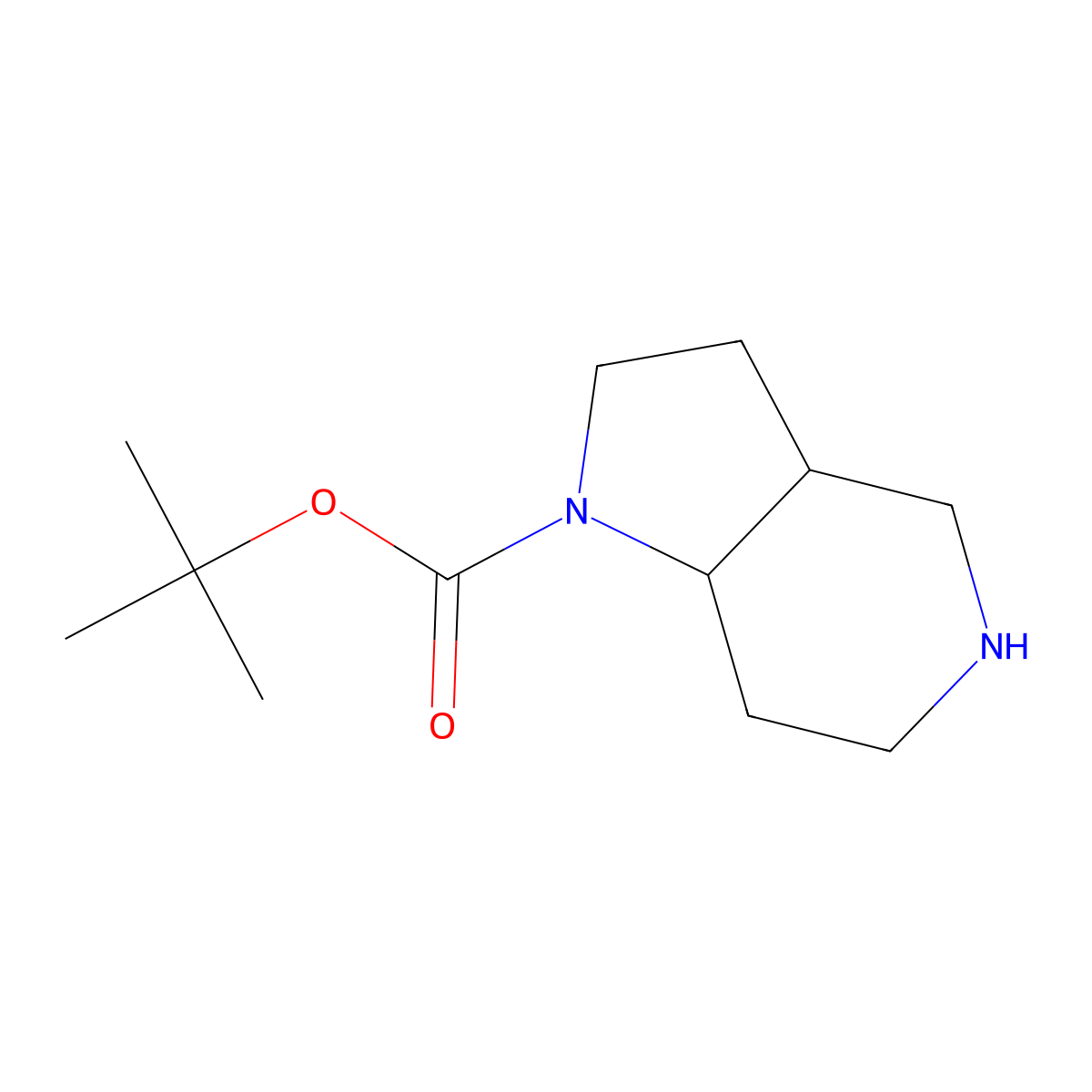 tert-butyl (3aR,7aS)-2,3,3a,4,5,6,7,7a-octahydropyrrolo[3,2-c]pyridine-1-carboxylate molecular structure, CAS 1821813-38-0