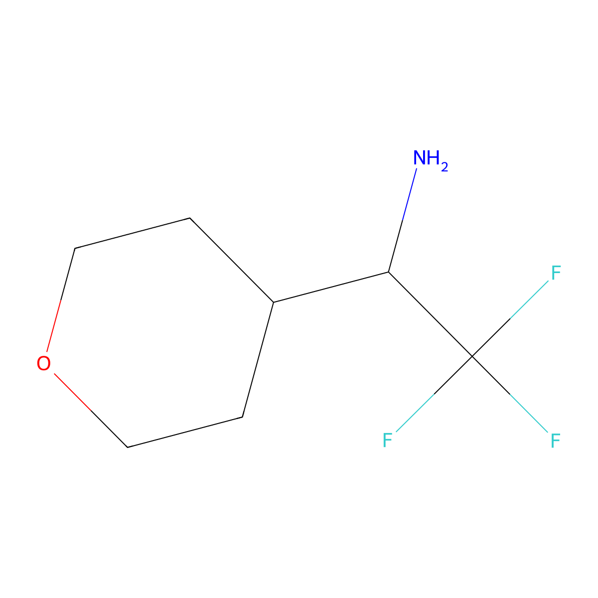 (S)-2,2,2-Trifluoro-1-(tetrahydro-2H-pyran-4-YL)ethanamine molecular structure, CAS 1821813-95-9