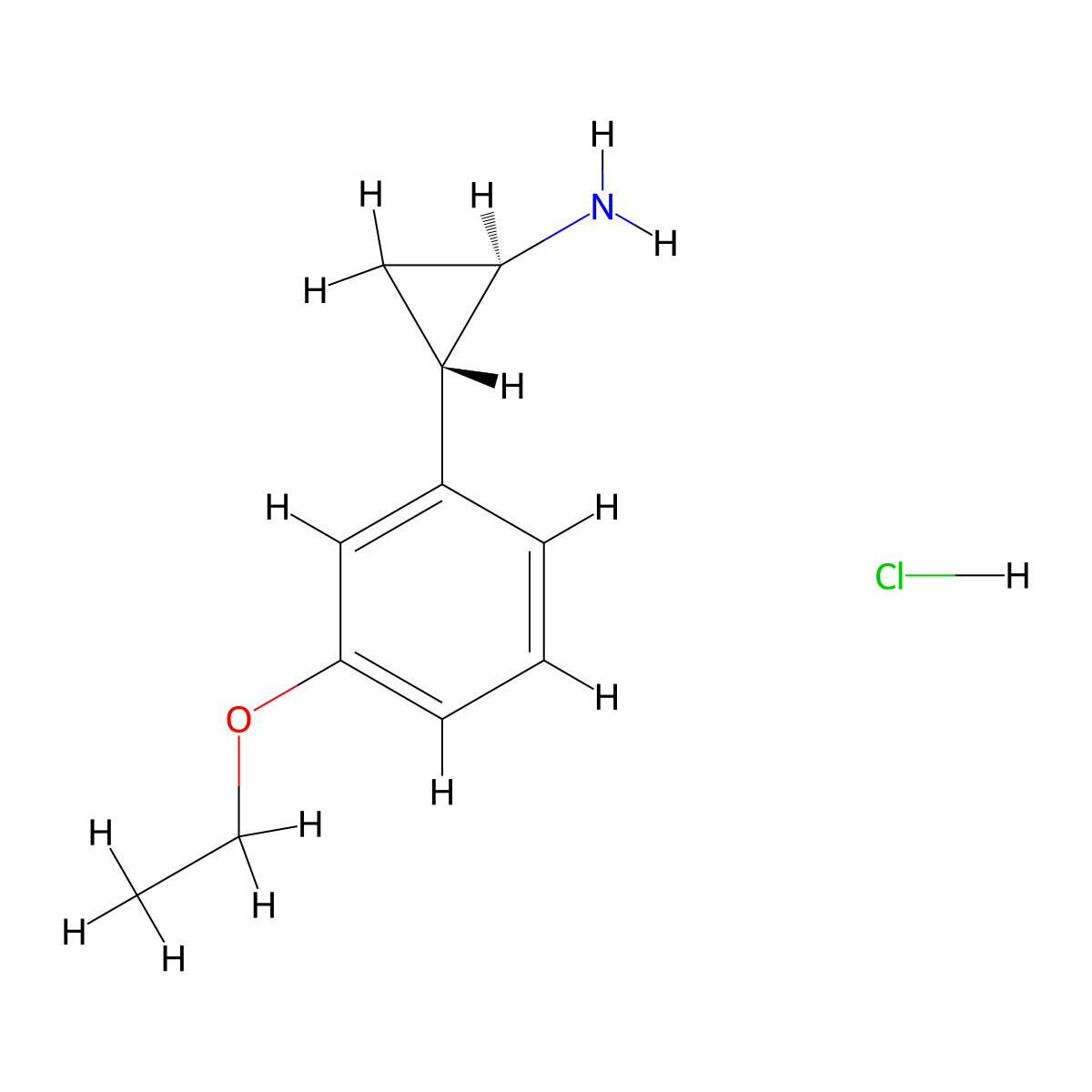 (1R,2S)-2-(3-ethoxyphenyl)cyclopropan-1-amine hydrochloride molecular structure, CAS 1821815-45-5
