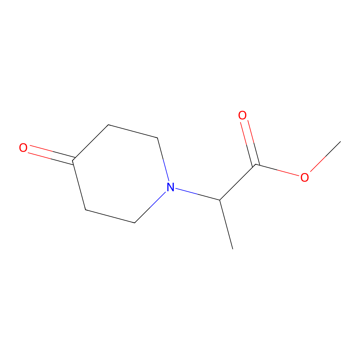 methyl (2R)-2-(4-oxopiperidin-1-yl)propanoate molecular structure, CAS 1821818-29-4