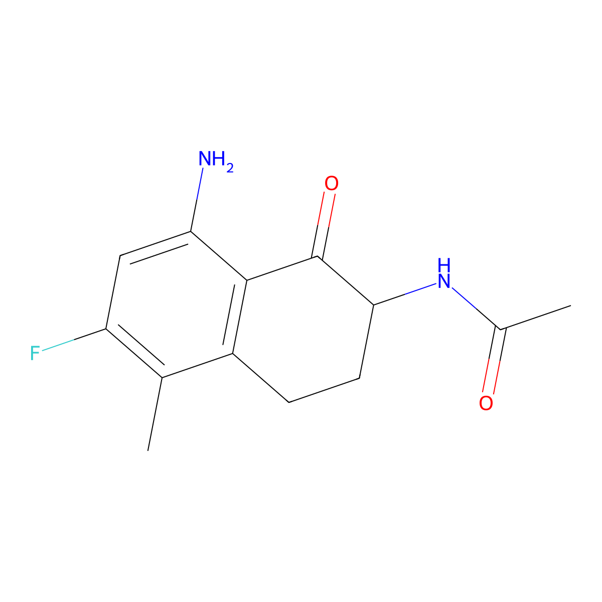 N-(8-Amino-6-fluoro-5-methyl-1-oxo-1,2,3,4-tetrahydronaphthalen-2-yl)acetamide molecular structure, CAS 182182-31-6