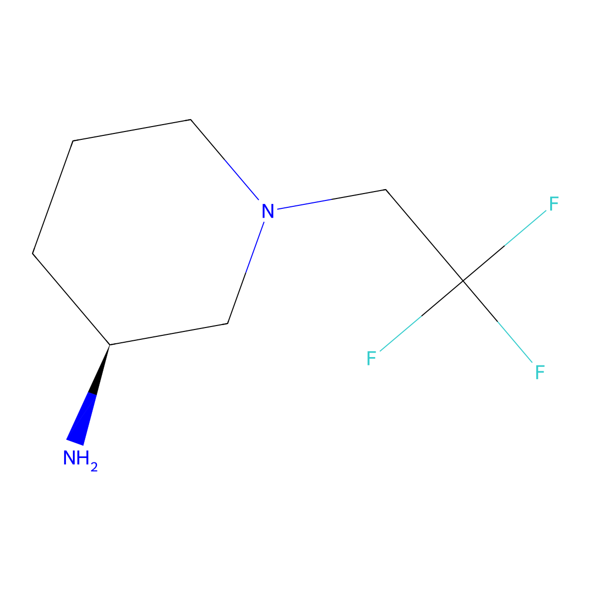 (3S)-1-(2,2,2-trifluoroethyl)piperidin-3-amine molecular structure, CAS 1821823-29-3