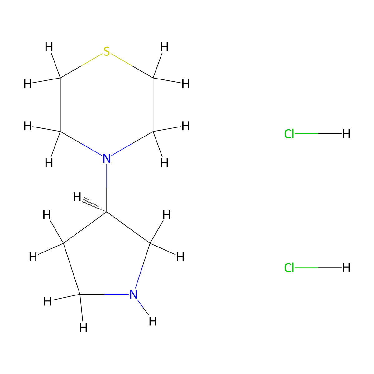 (R)-4-(Pyrrolidin-3-yl)thiomorpholine dihydrochloride molecular structure, CAS 1821825-02-8