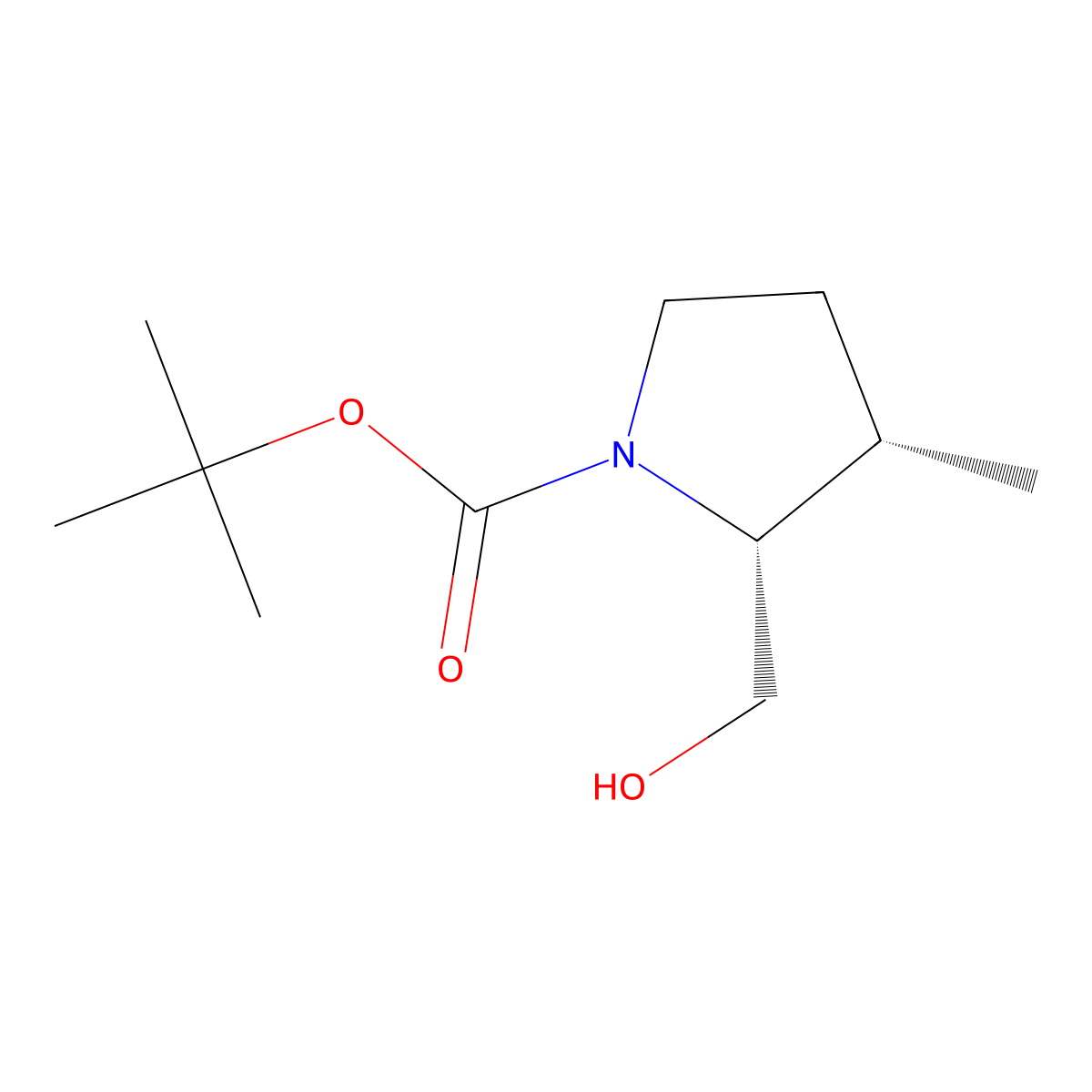 Tert-butyl (2R,3S)-2-(hydroxymethyl)-3-methylpyrrolidine-1-carboxylate molecular structure, CAS 1821827-16-0