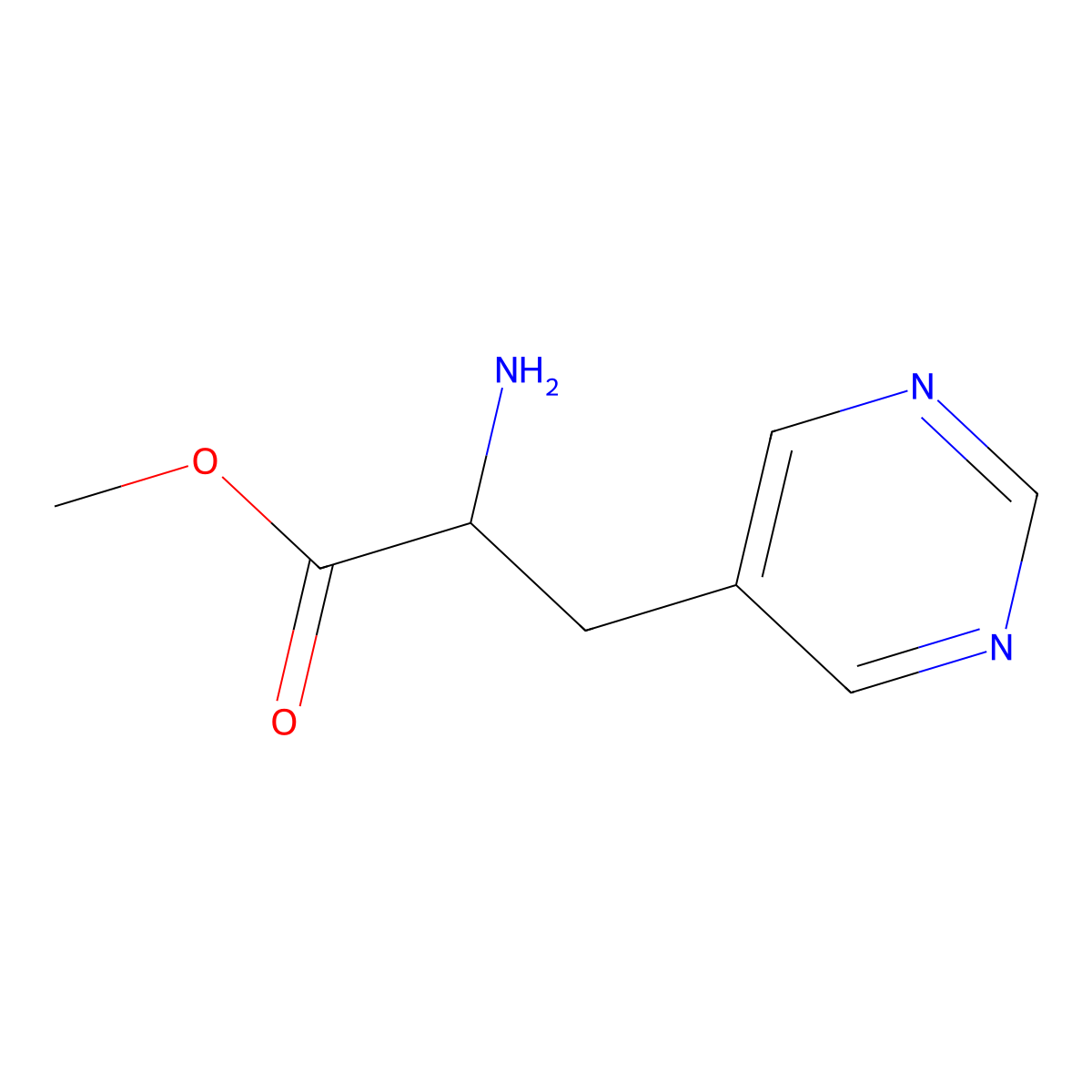 Methyl (S)-2-amino-3-(pyrimidin-5-yl)propanoate molecular structure, CAS 1821828-14-1