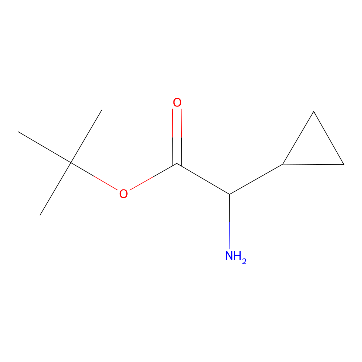 (R)-a-Amino-cyclopropaneacetic acid tert-butyl ester molecular structure, CAS 1821828-61-8