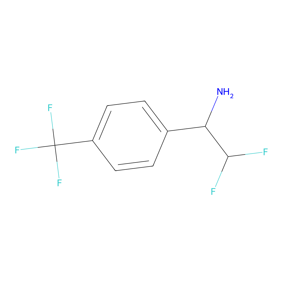 (1R)-2,2-difluoro-1-[4-(trifluoromethyl)phenyl]ethan-1-amine molecular structure, CAS 1821830-17-4