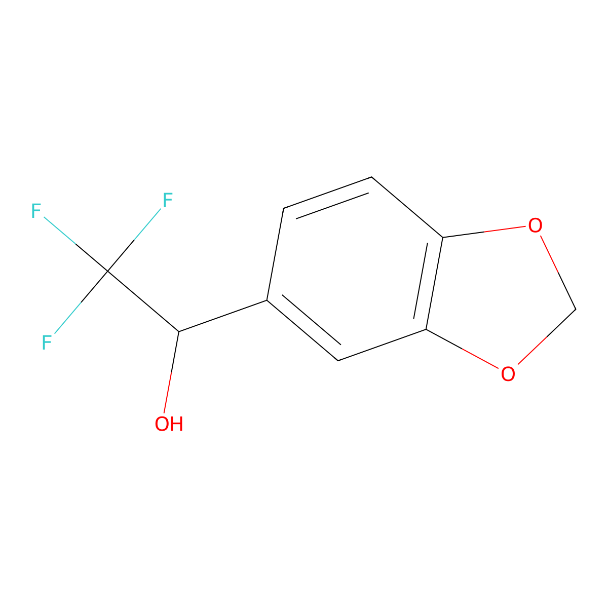 (1S)-1-(1,3-dioxaindan-5-yl)-2,2,2-trifluoroethan-1-ol molecular structure, CAS 1821838-04-3