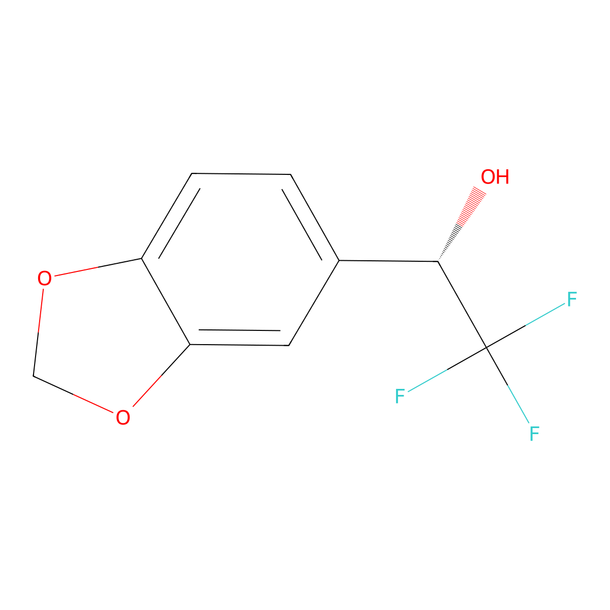 (1S)-1-(1,3-dioxaindan-5-yl)-2,2,2-trifluoroethan-1-ol molecular structure, CAS 1821838-04-3