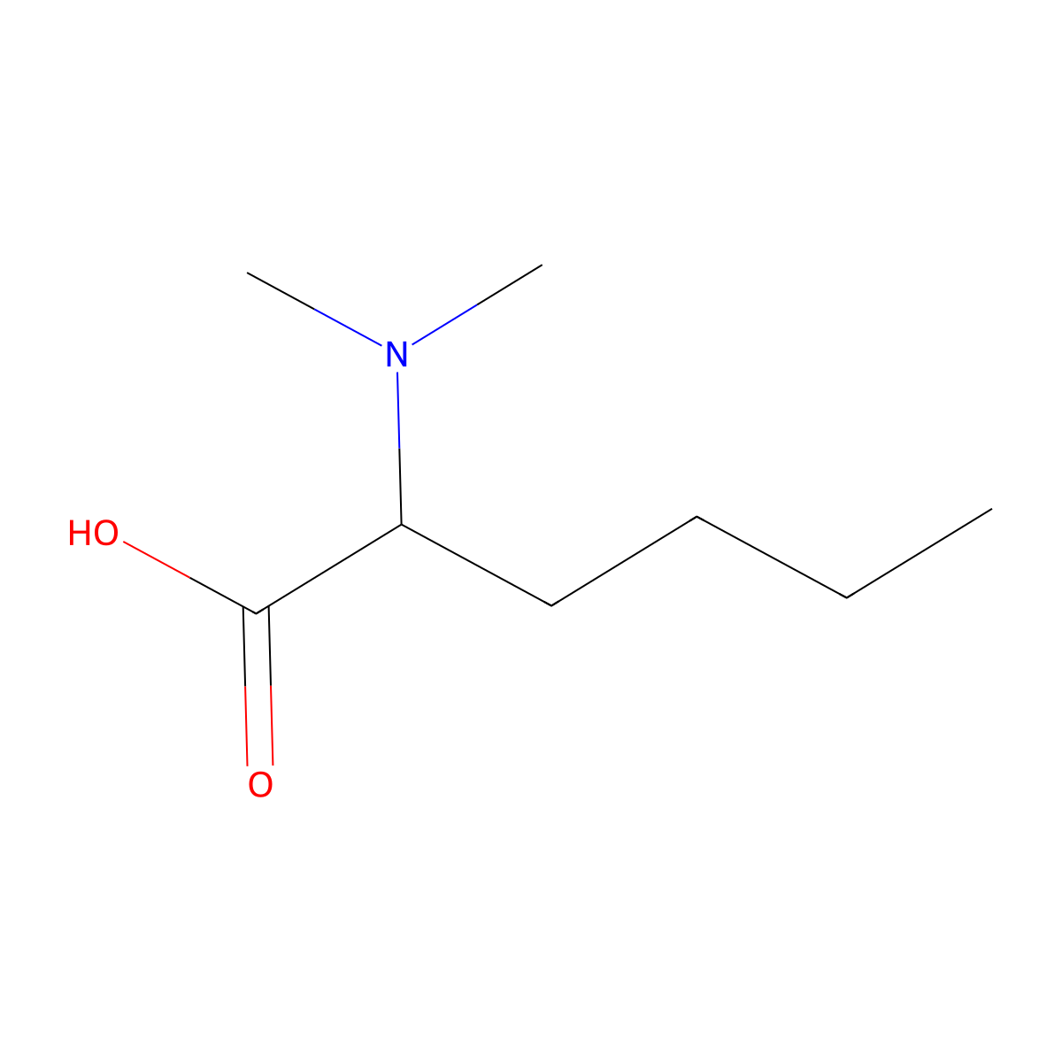 (2S)-2-(dimethylamino)hexanoic acid molecular structure, CAS 1821839-37-5