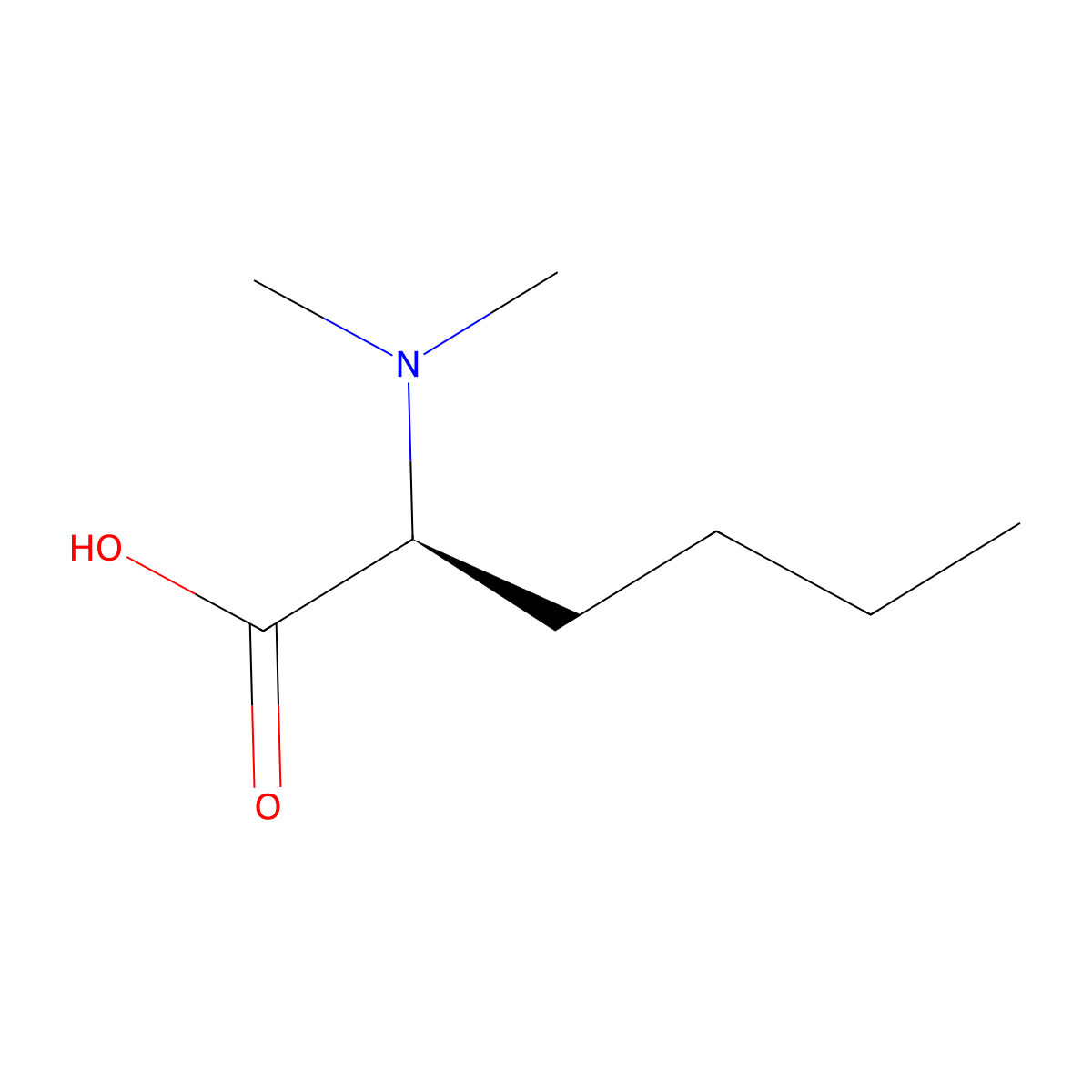 (2S)-2-(dimethylamino)hexanoic acid molecular structure, CAS 1821839-37-5