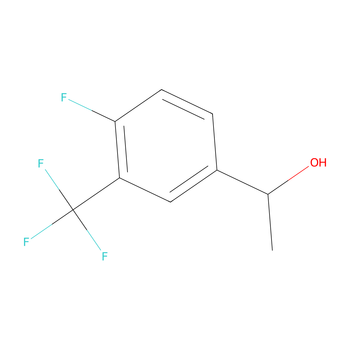(R)-1-(4-Fluoro-3-(trifluoromethyl)phenyl)ethan-1-ol molecular structure, CAS 1821843-84-8